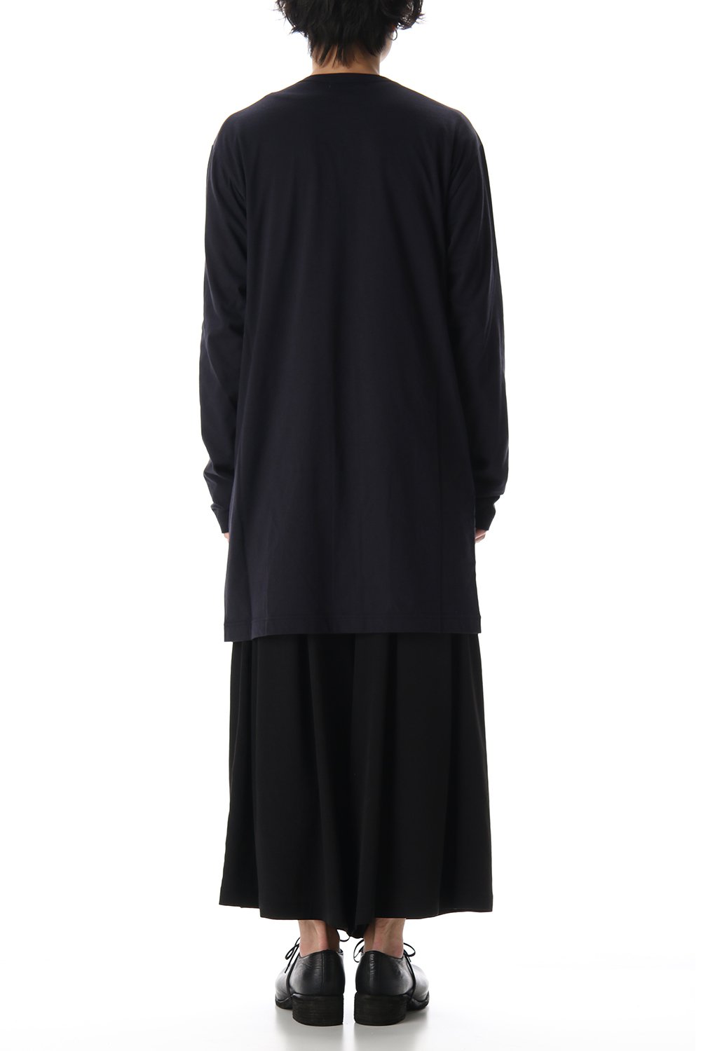 ジャージー ファブリック ミックス スイッチング ドレス シャツ Navy