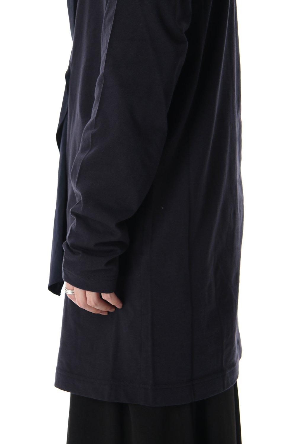 ジャージー ファブリック ミックス スイッチング ドレス シャツ Navy