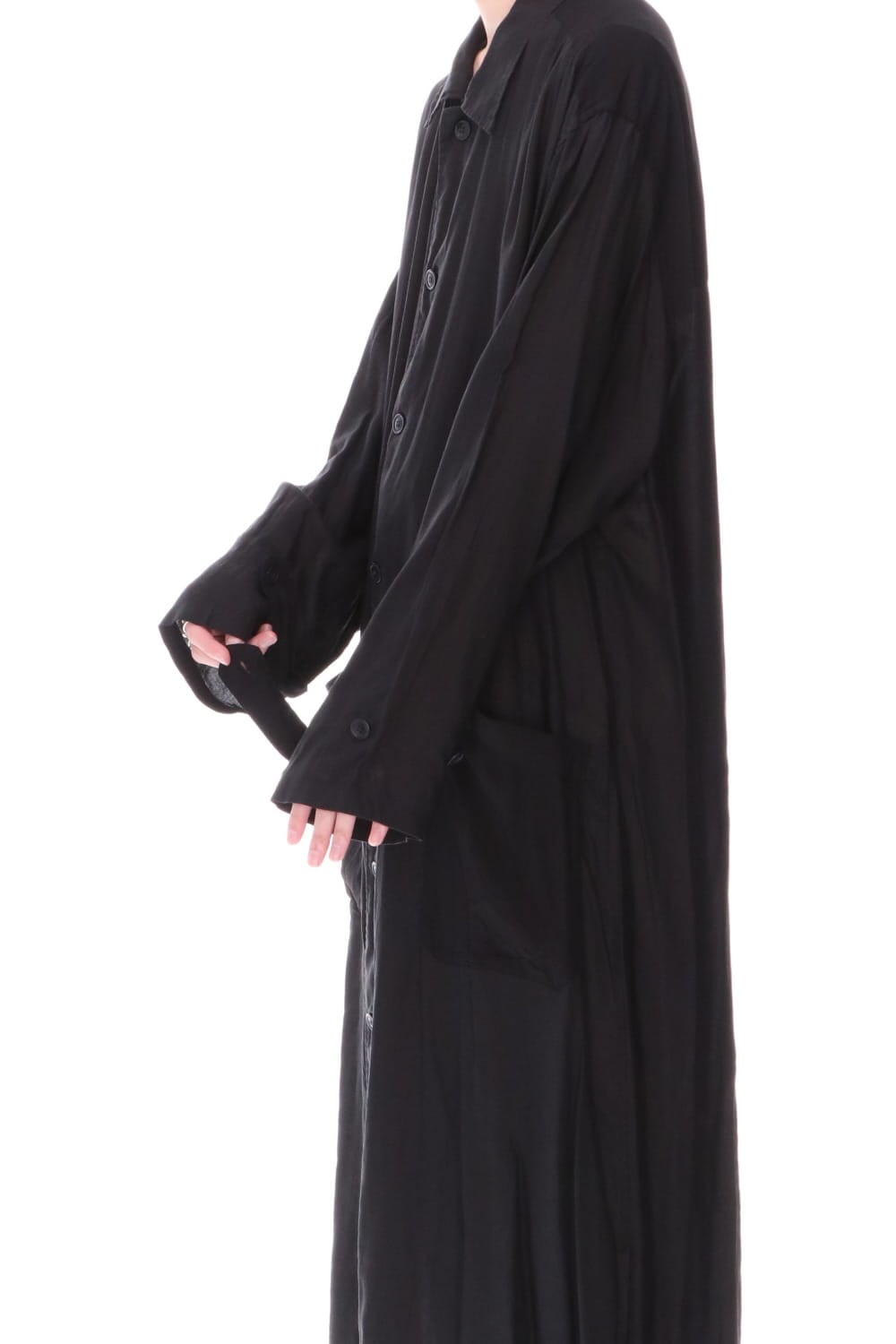 Rayon Tencel Switching Long Blouse