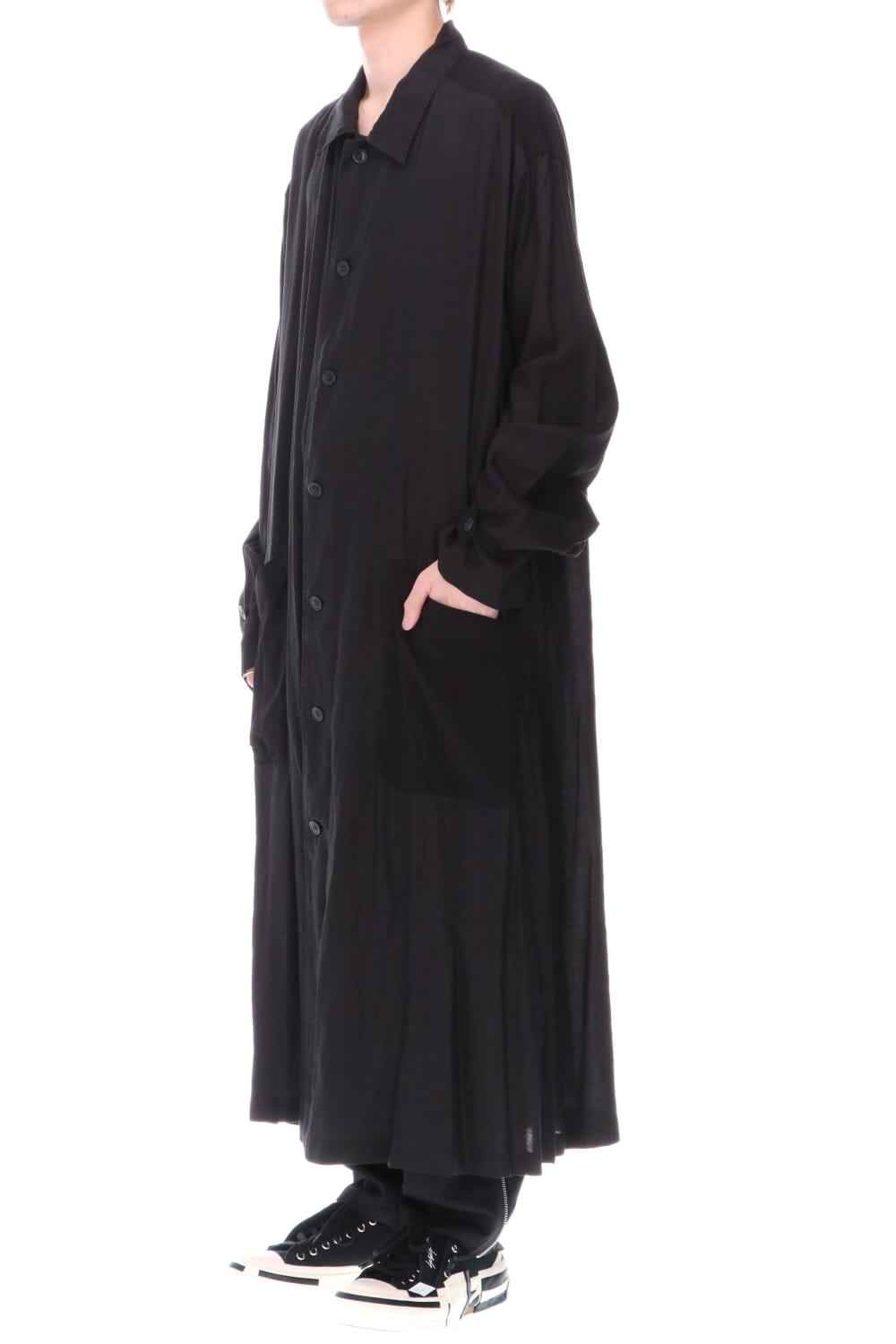 Rayon Tencel Switching Long Blouse