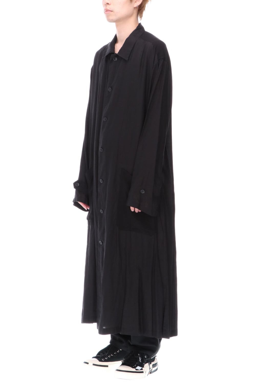 Rayon Tencel Switching Long Blouse