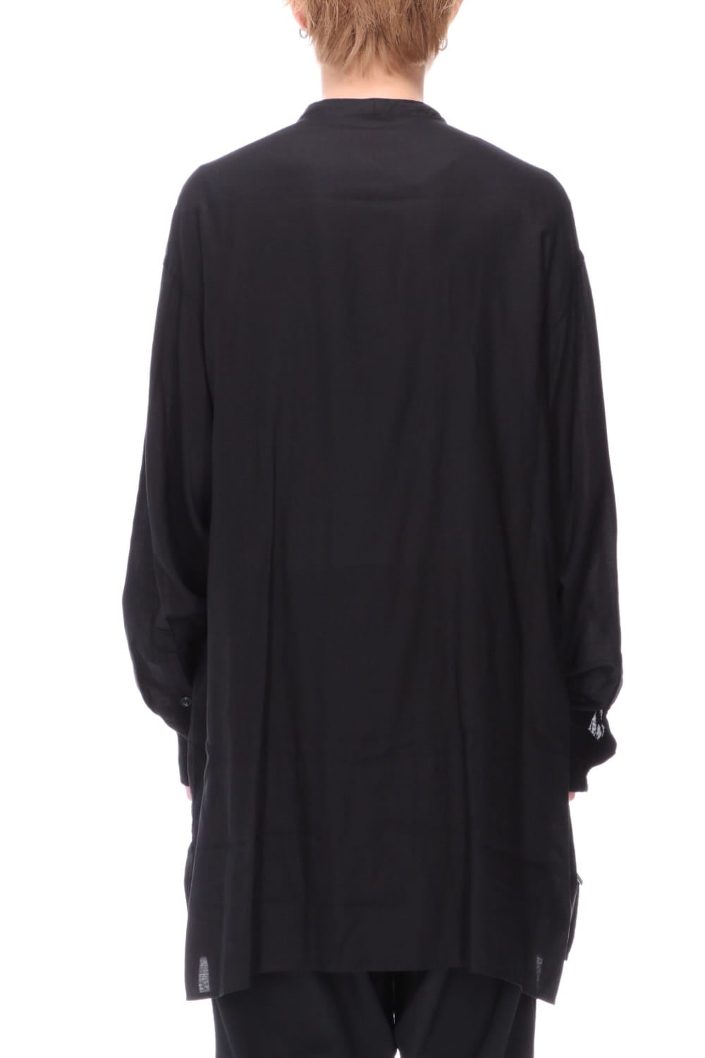 Rayon Tencel Open Collar Long Shirt