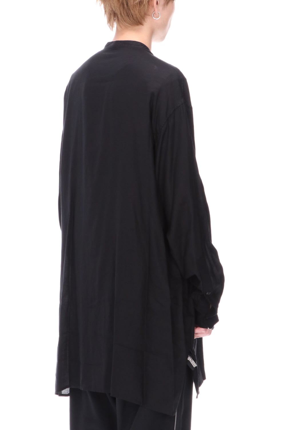 Rayon Tencel Open Collar Long Shirt