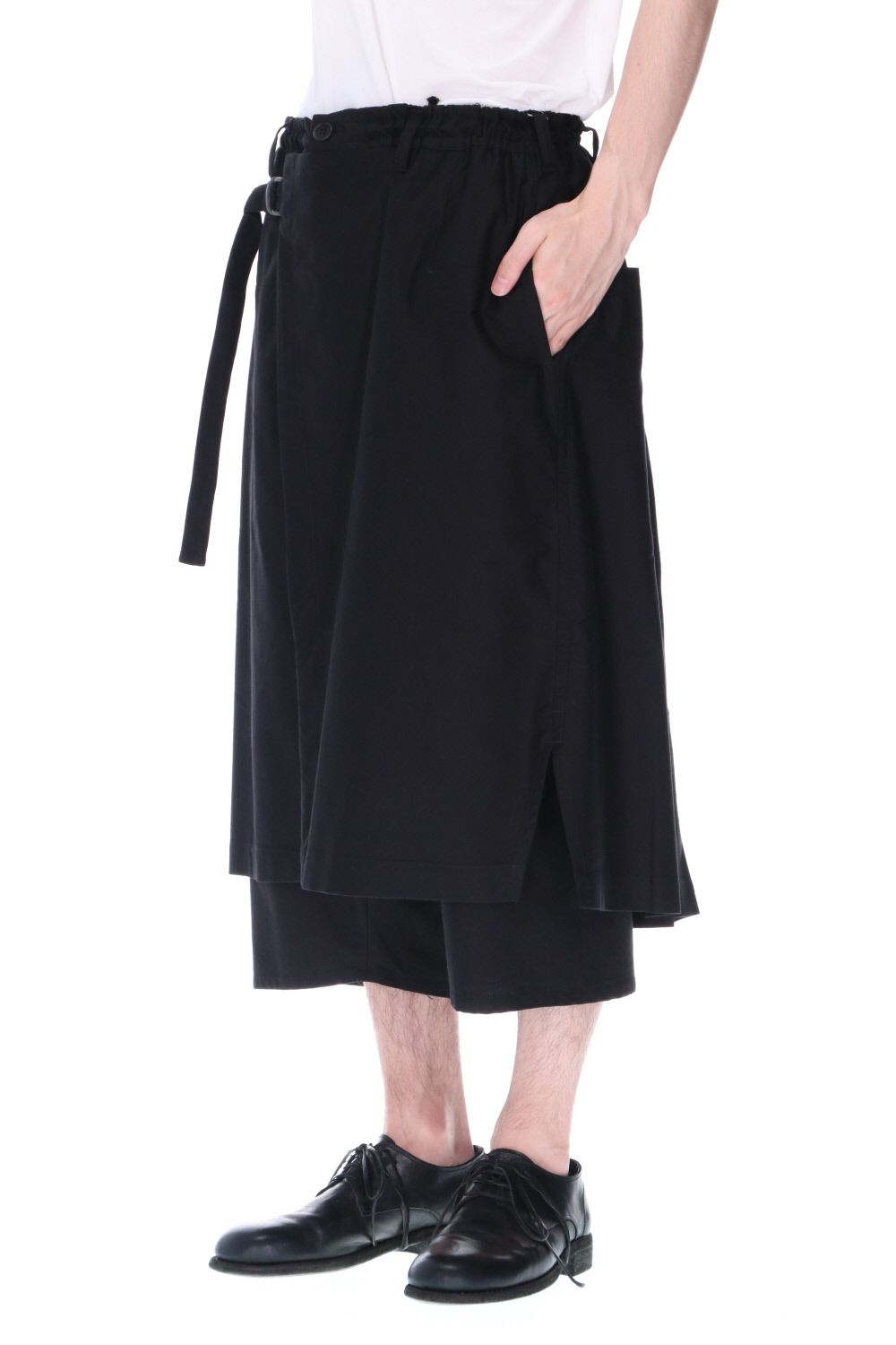 Embroidery Cotton Twill Wrap Pants