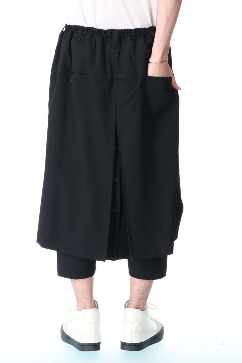 Wrinkled Gabardine Wrap Pants