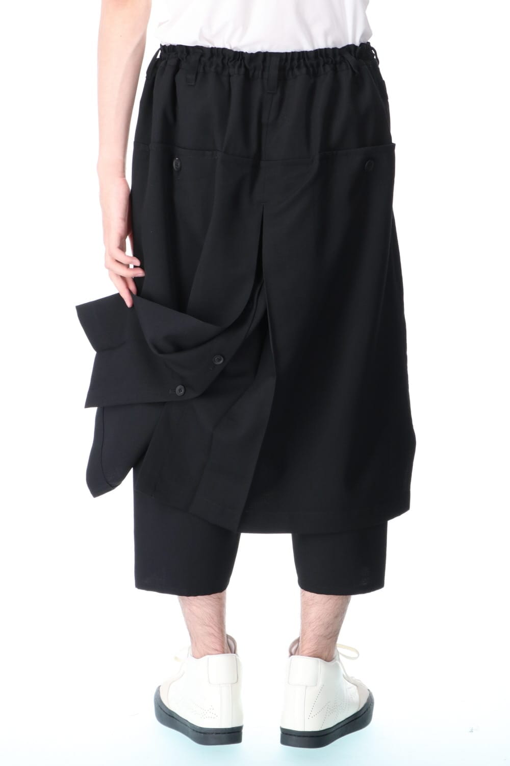 Wrinkled Gabardine Wrap Pants