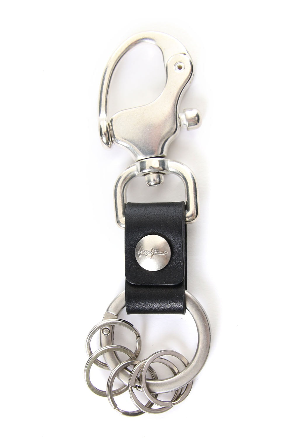 Key ring metal Italian leather