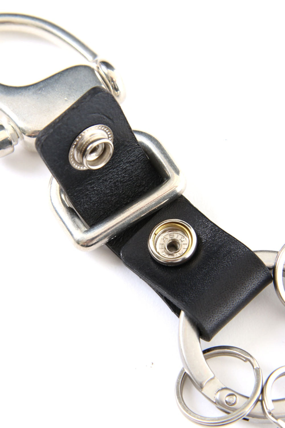 Key ring metal Italian leather