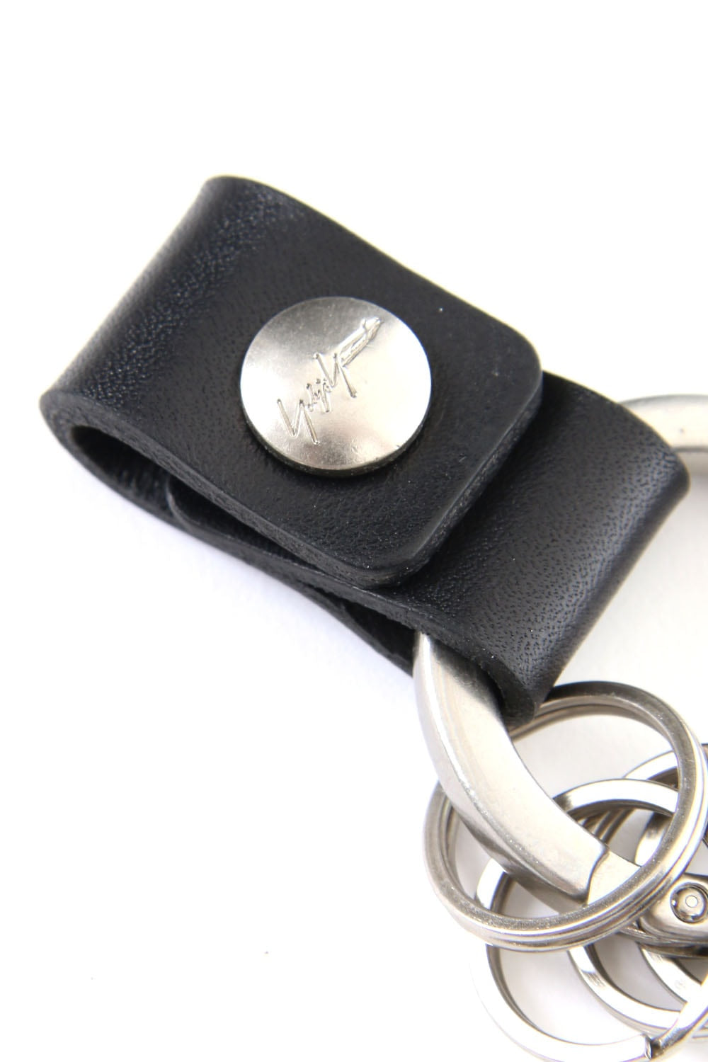 Key ring metal Italian leather