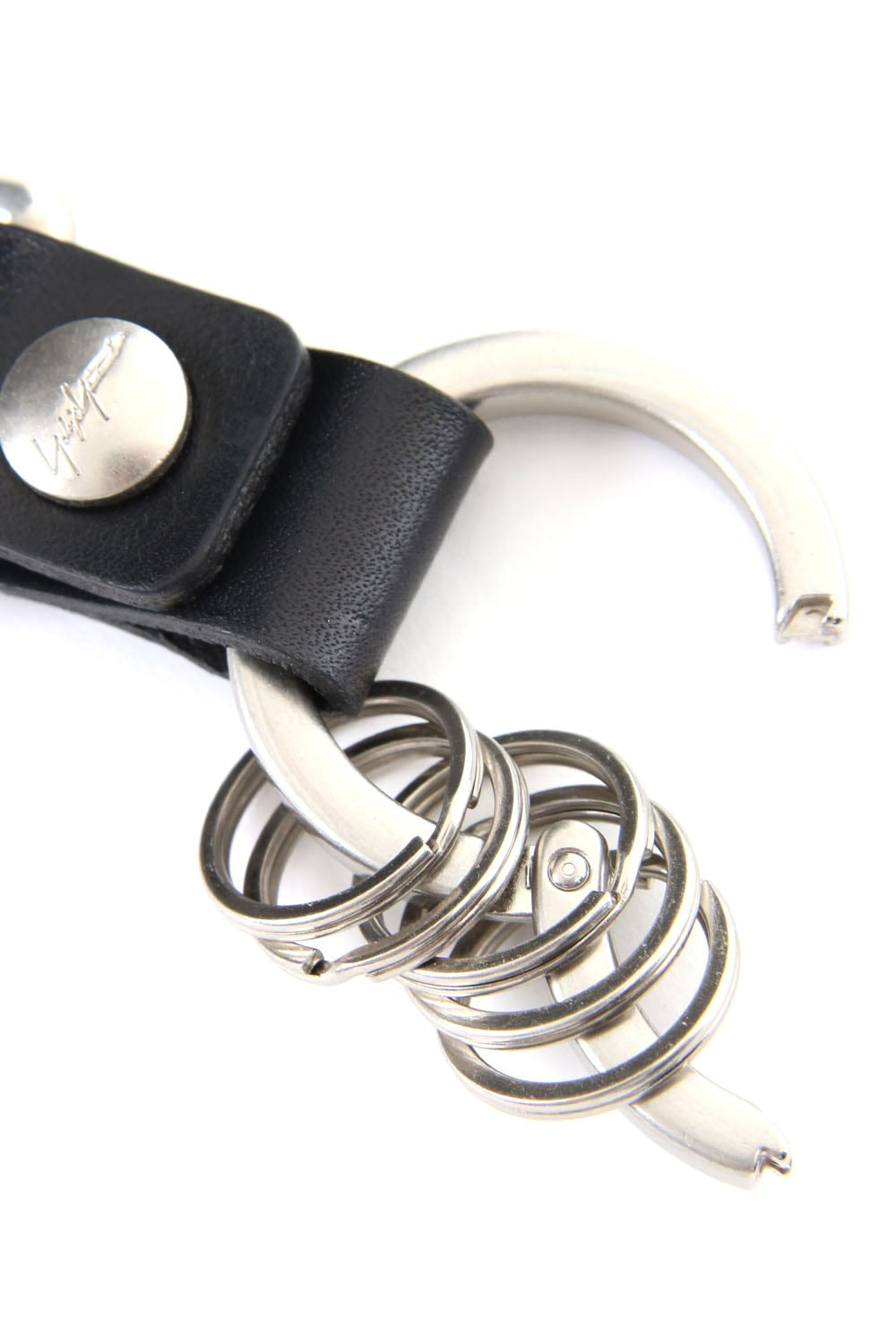 Key ring metal Italian leather