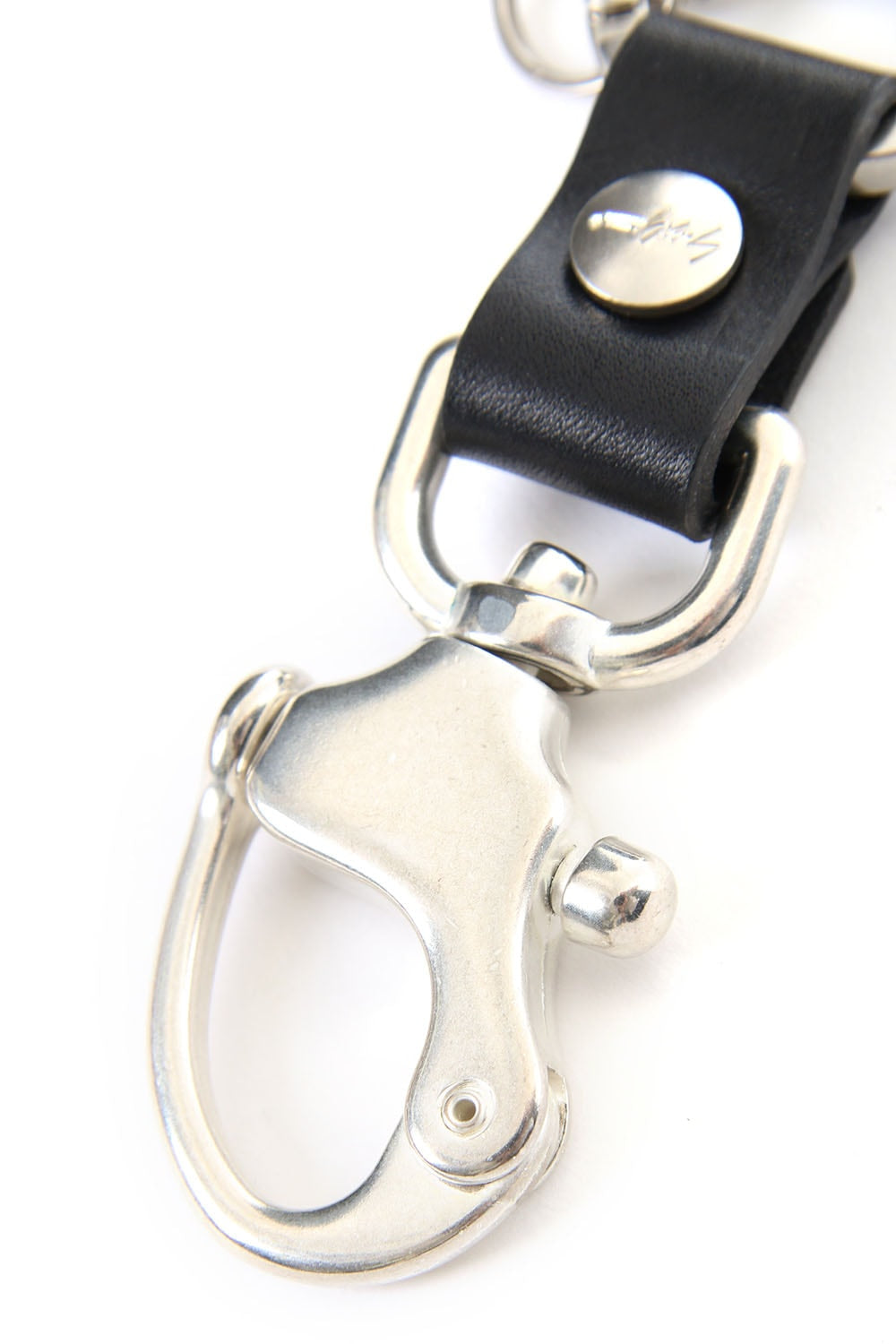 Key ring metal Italian leather
