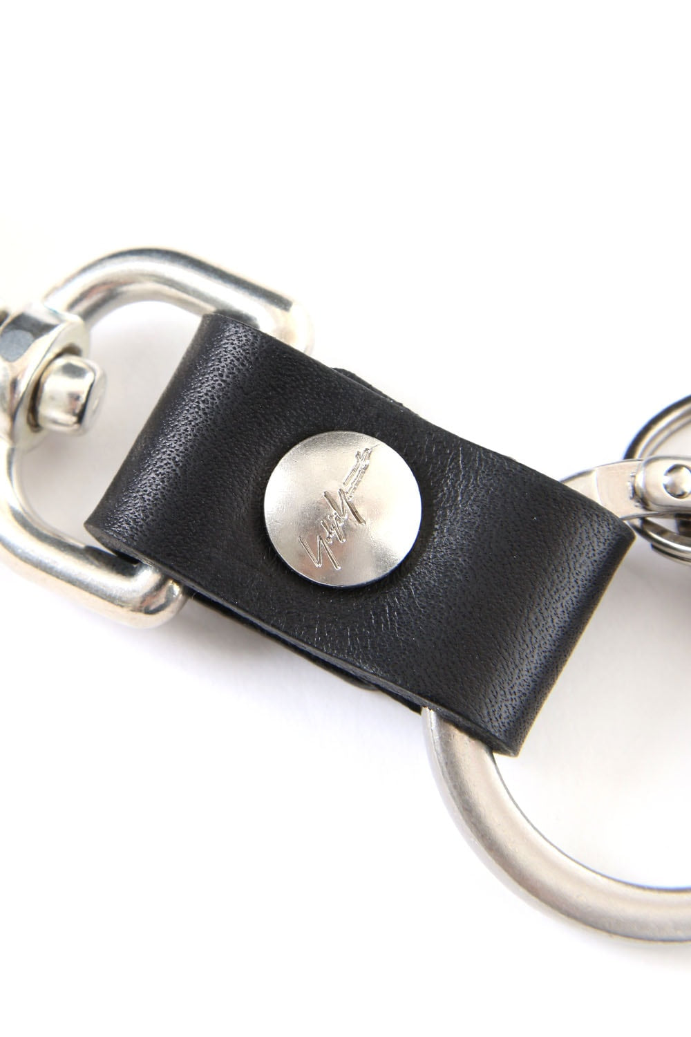 Key ring metal Italian leather