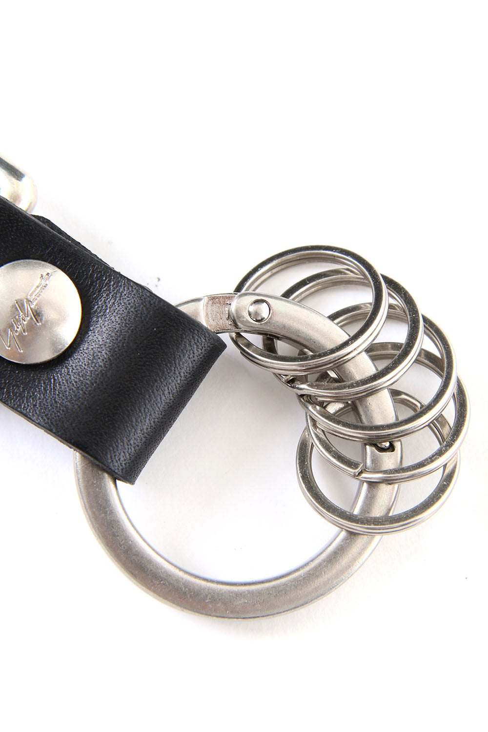 Key ring metal Italian leather