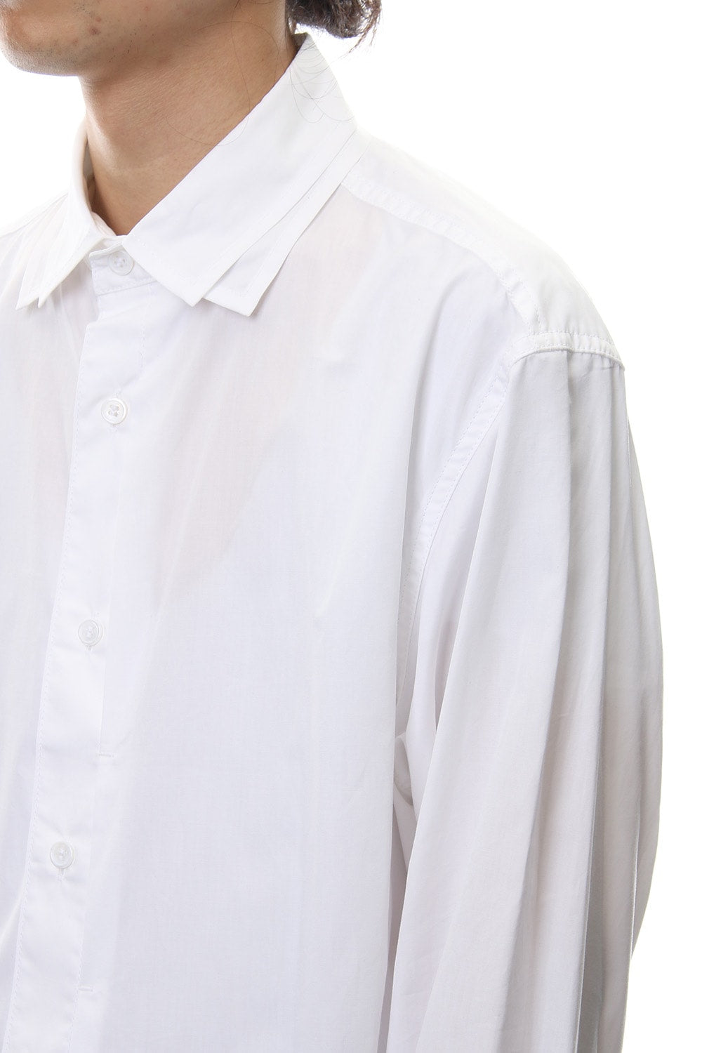 2 collar sewed Big blouse 100/2 broad White