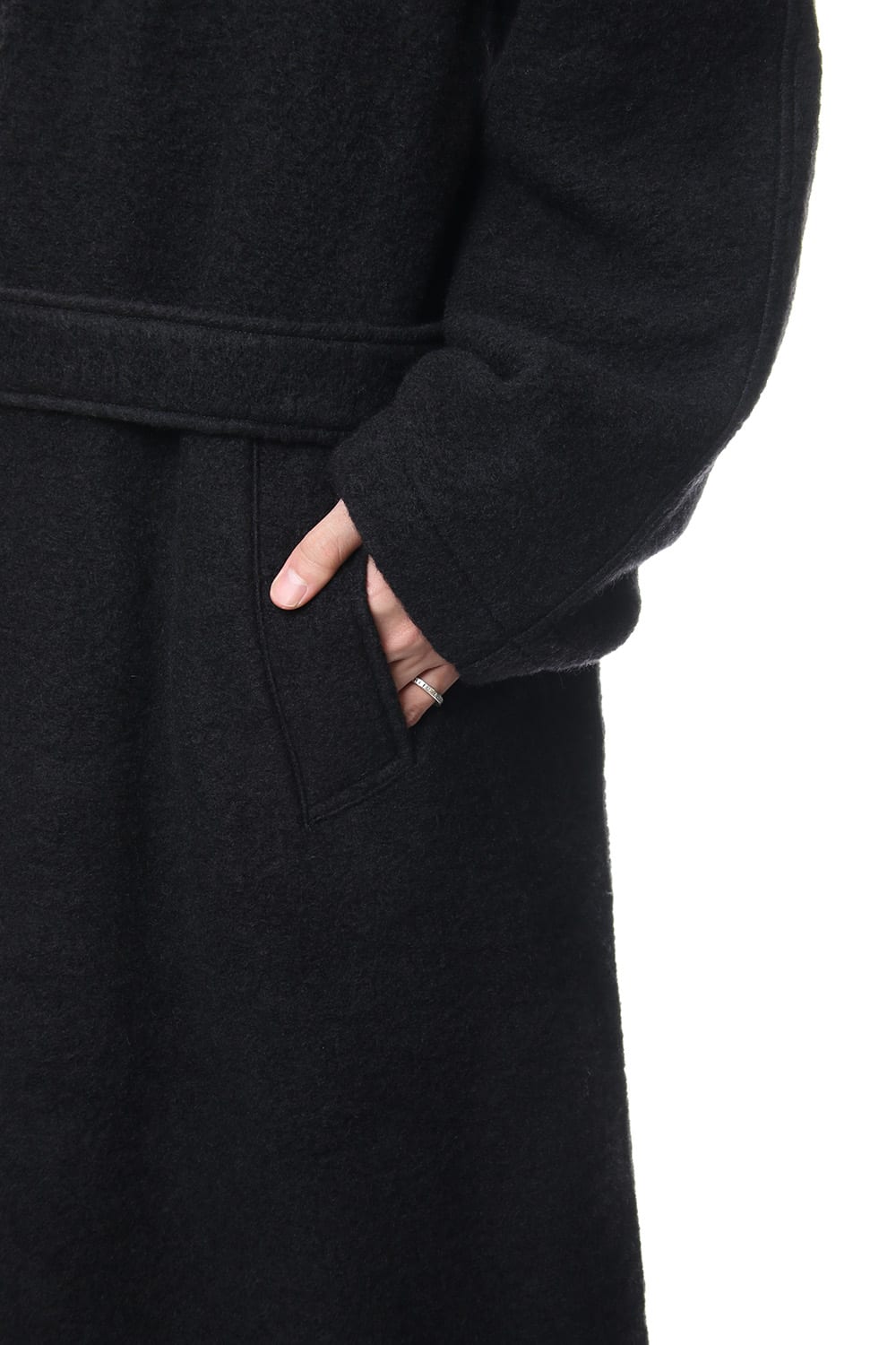 Ｗ hooded coat knit mossa