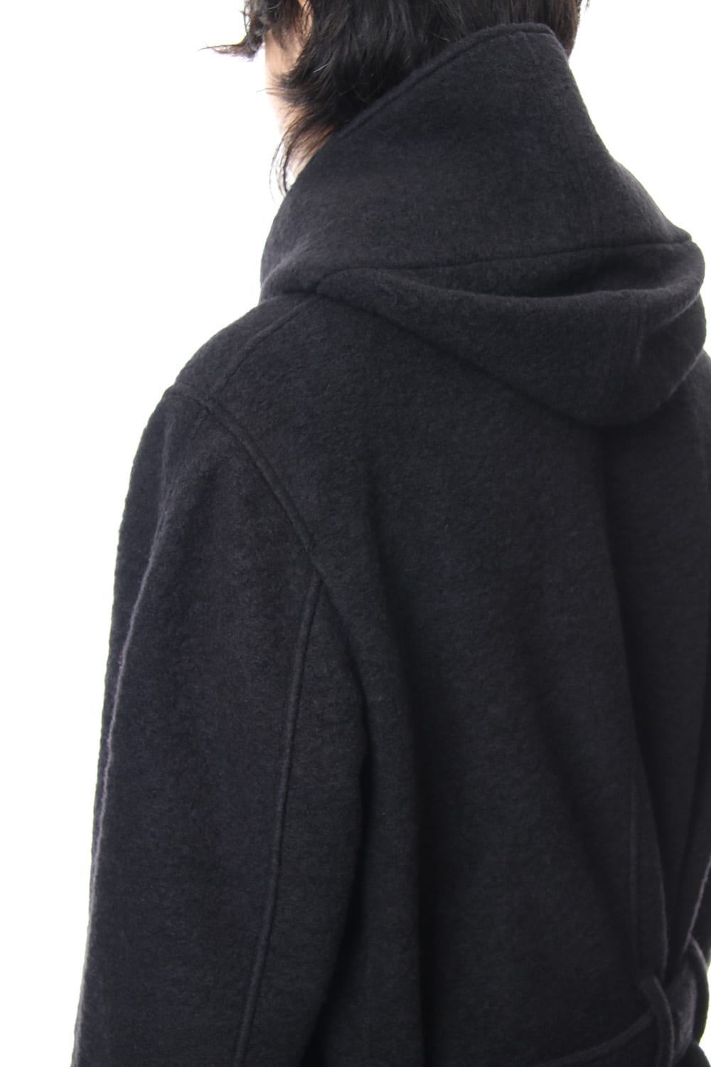 Ｗ hooded coat knit mossa