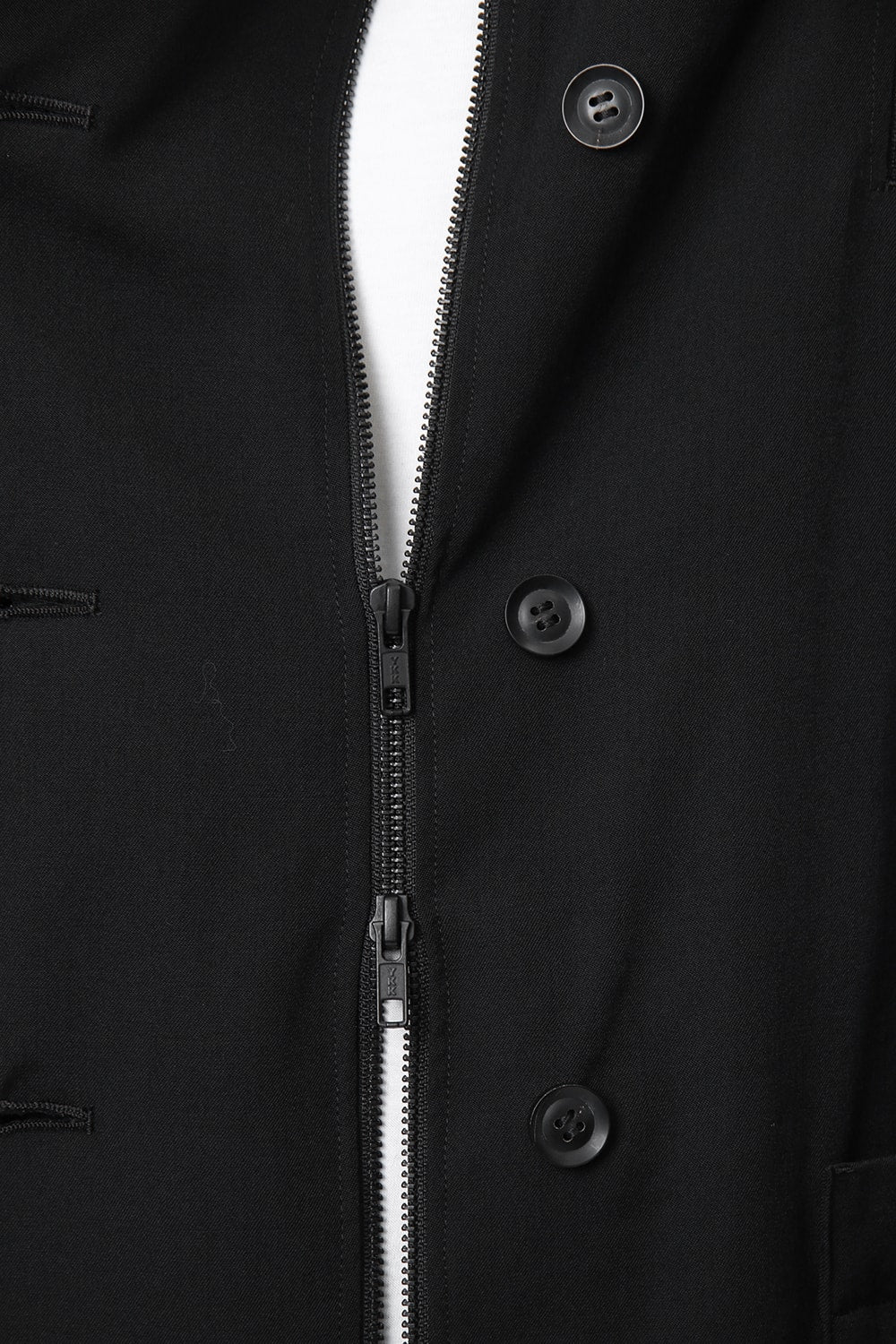 Hooded Double Fastener Long Coat - NV-C52-100