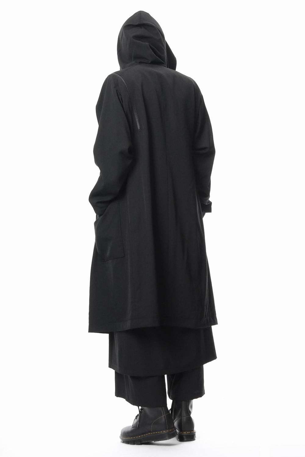Hooded Double Fastener Long Coat - NV-C52-100