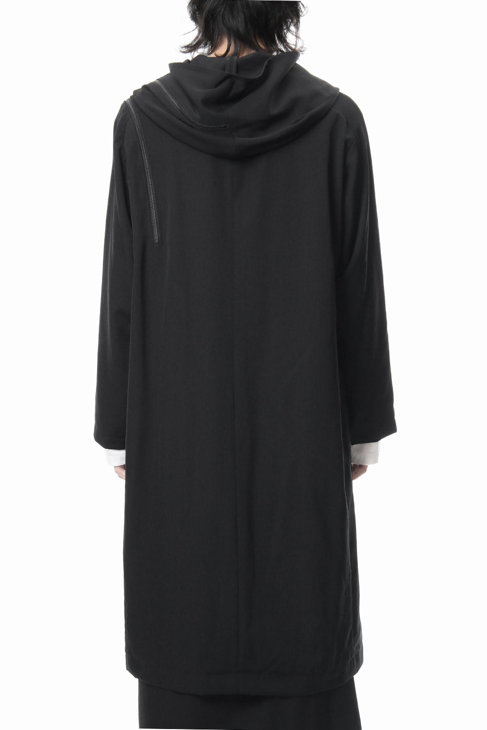 Hooded Double Fastener Long Coat - NV-C52-100