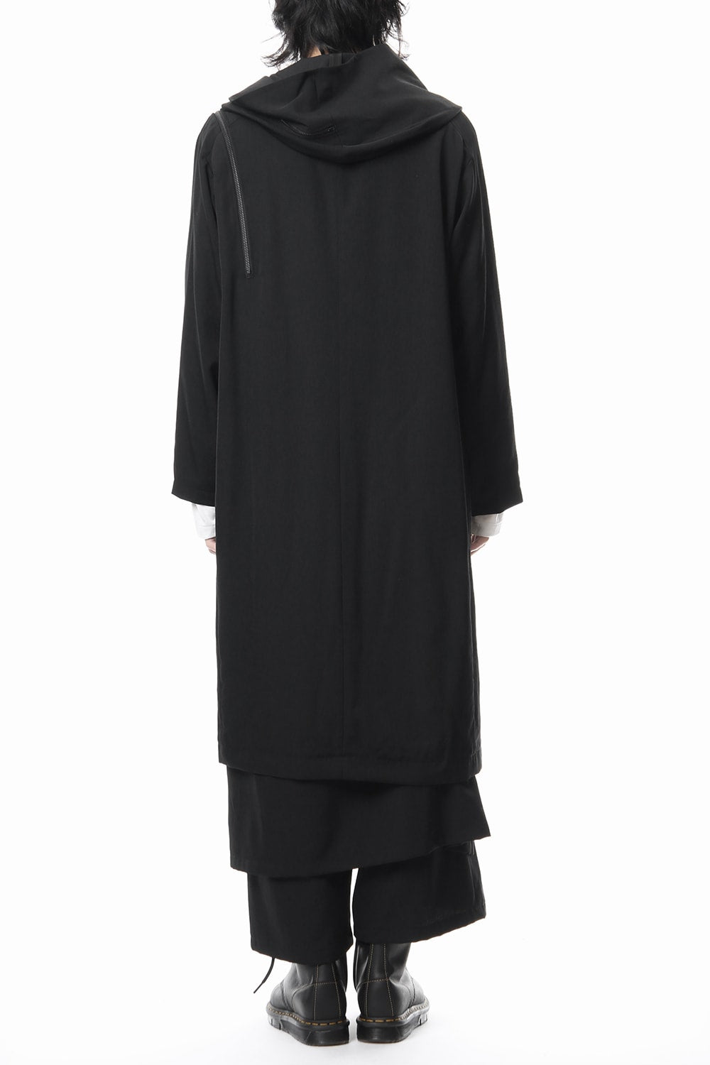 Hooded Double Fastener Long Coat - NV-C52-100