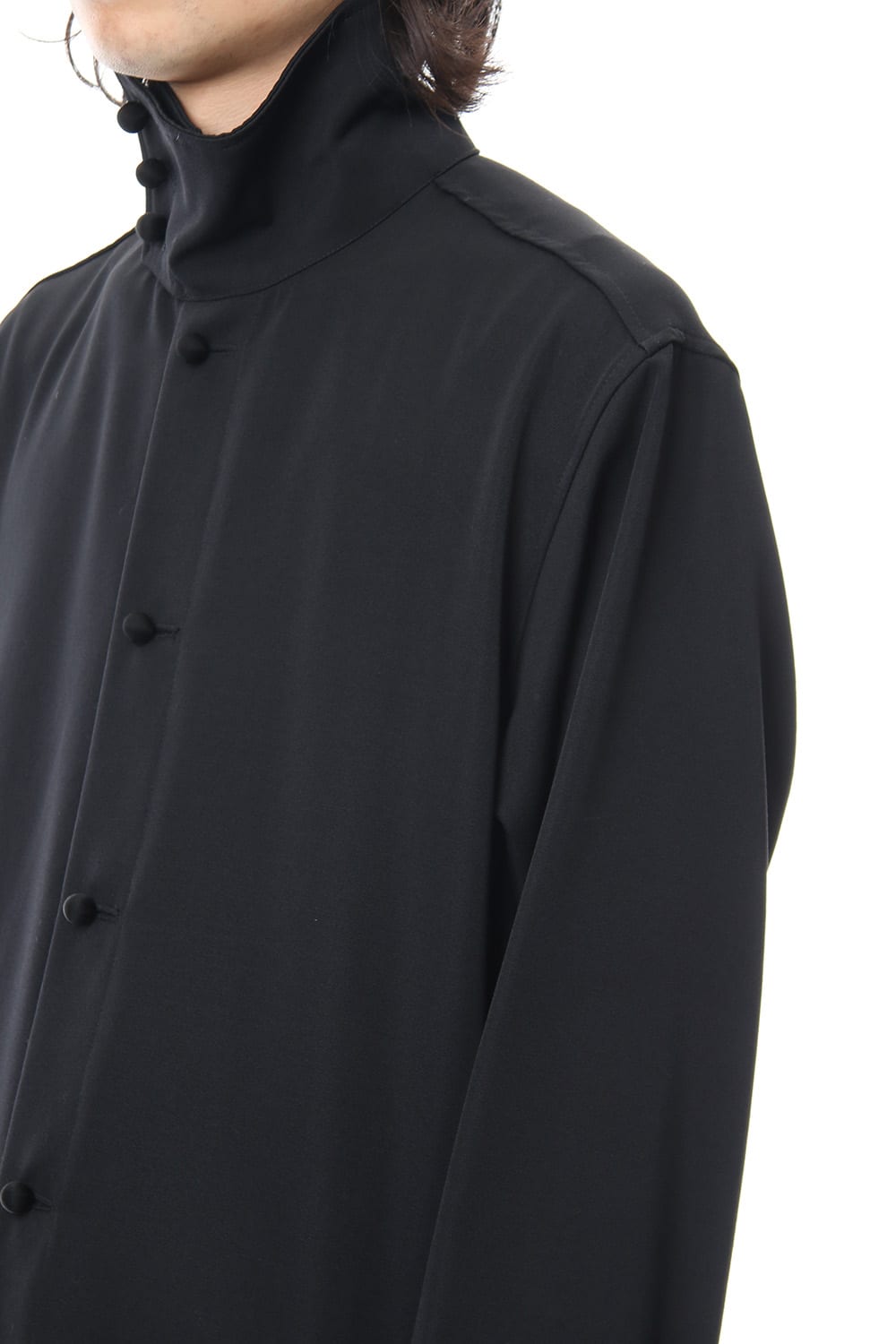 N-Stand hem slit long dress shirt