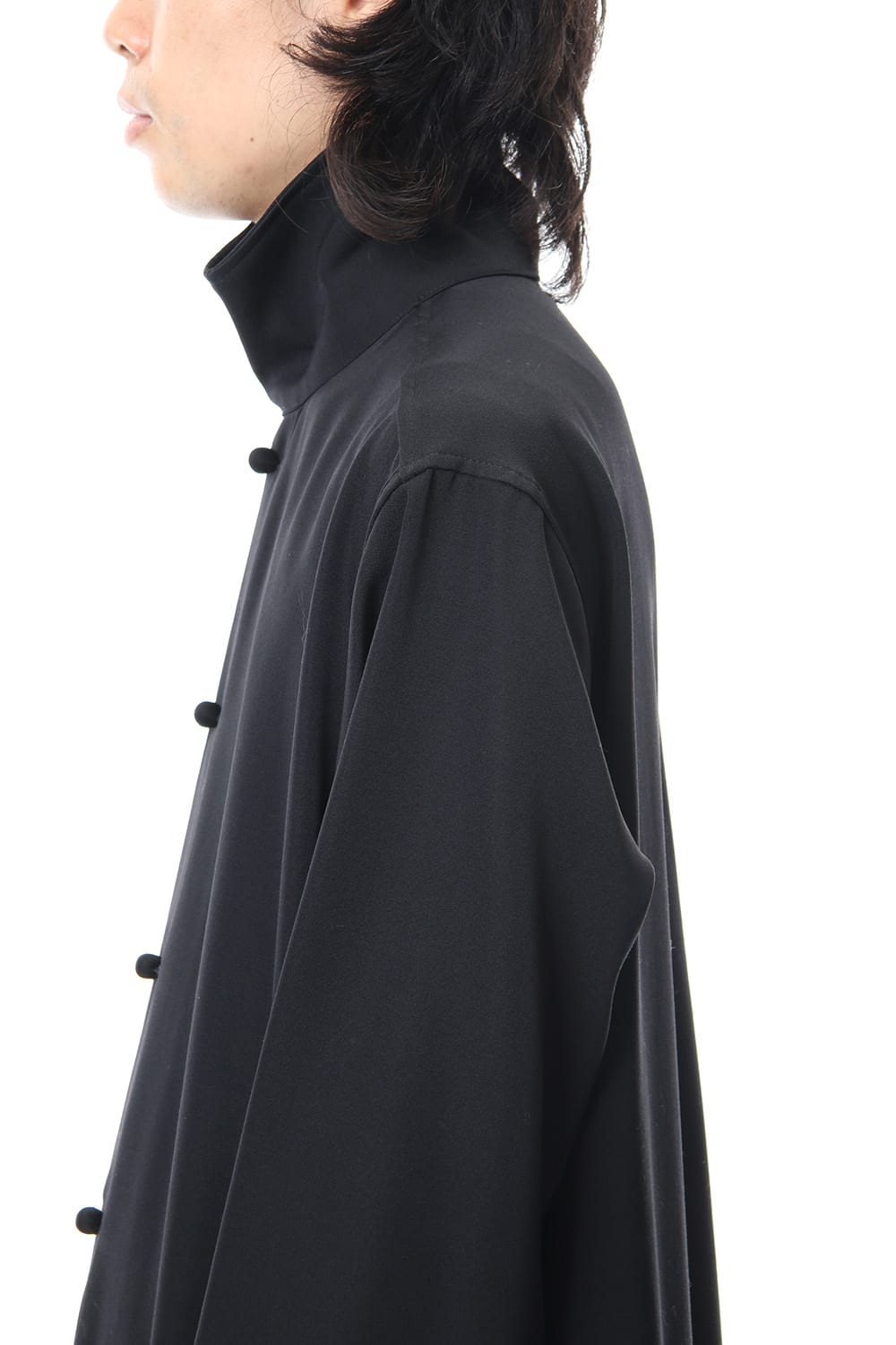 N-Stand hem slit long dress shirt