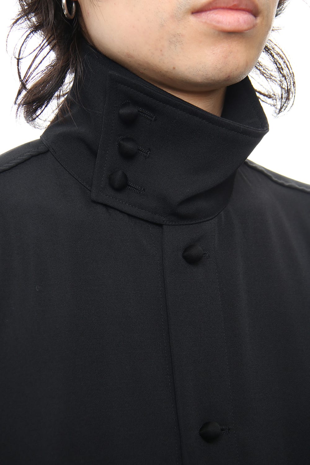 N-Stand hem slit long dress shirt