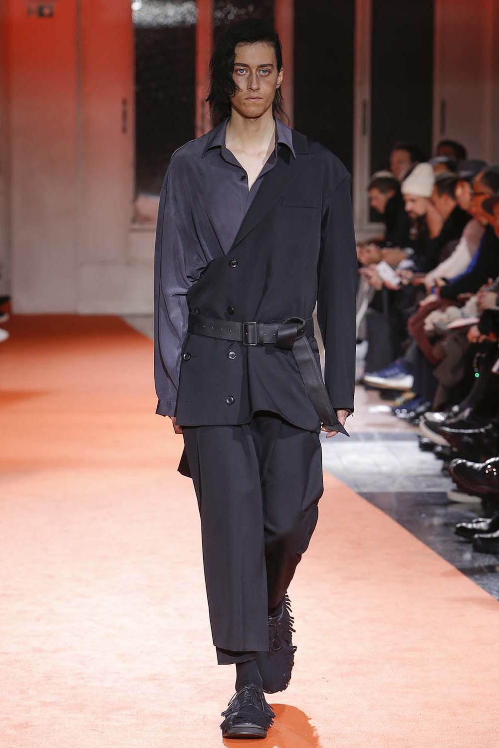 Left Front Double jacket Dress Wrinkled Gabardine