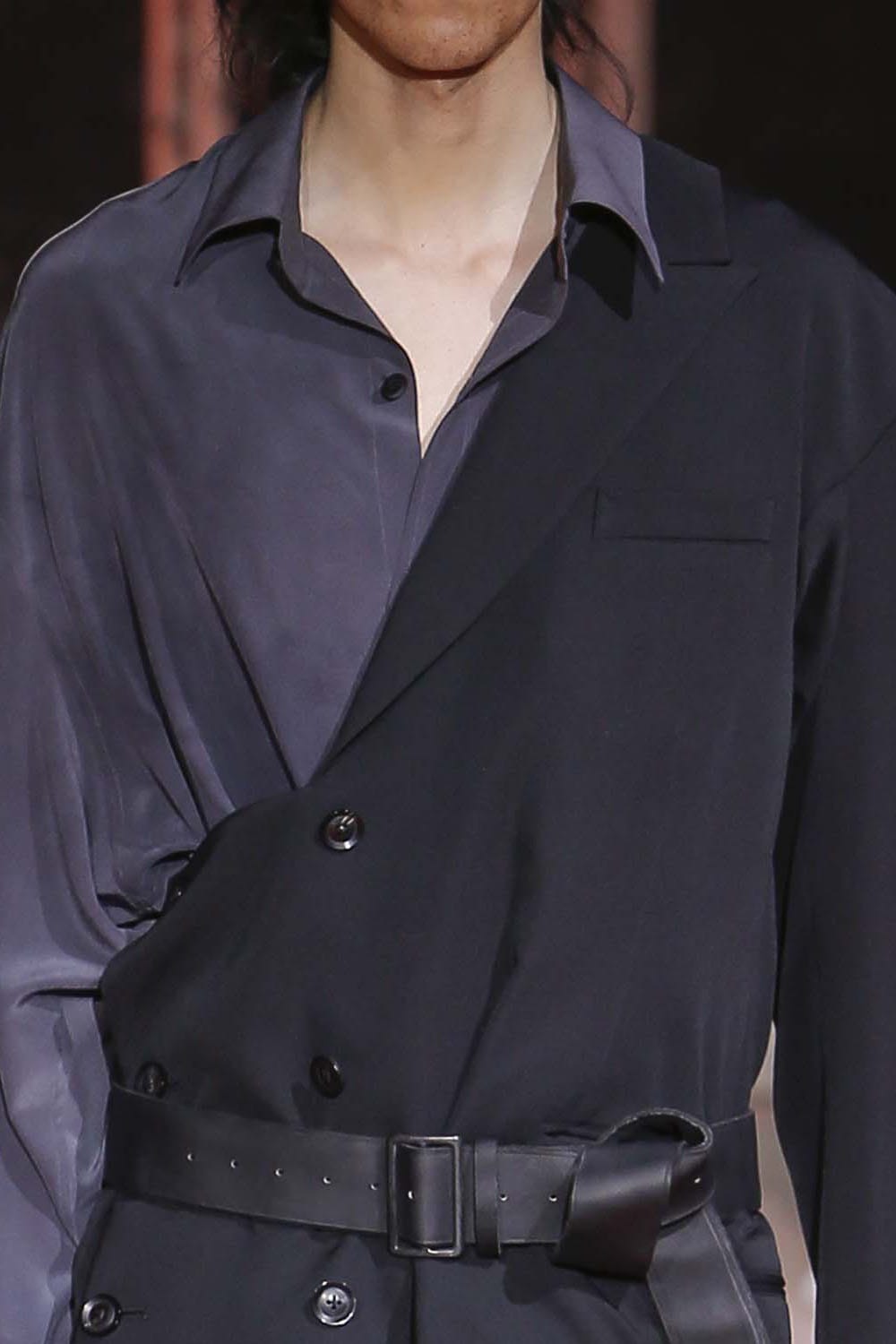 Left Front Double jacket Dress Wrinkled Gabardine