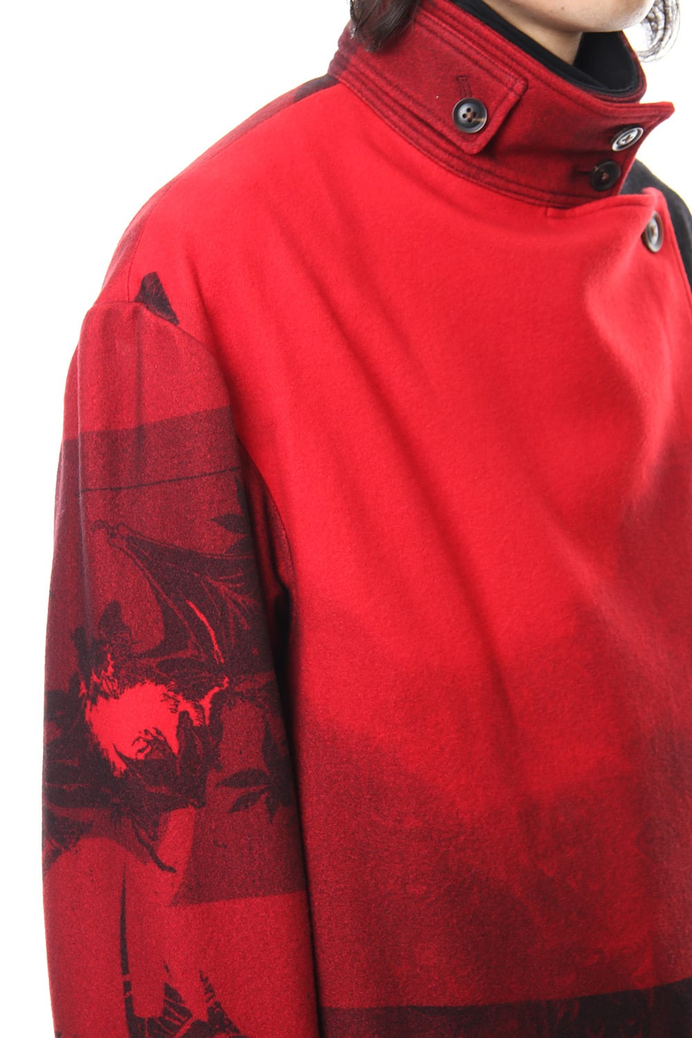 Red flannel right front dress coat