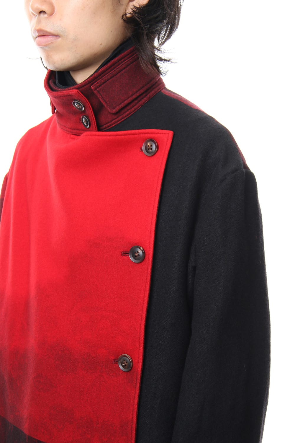 Red flannel right front dress coat