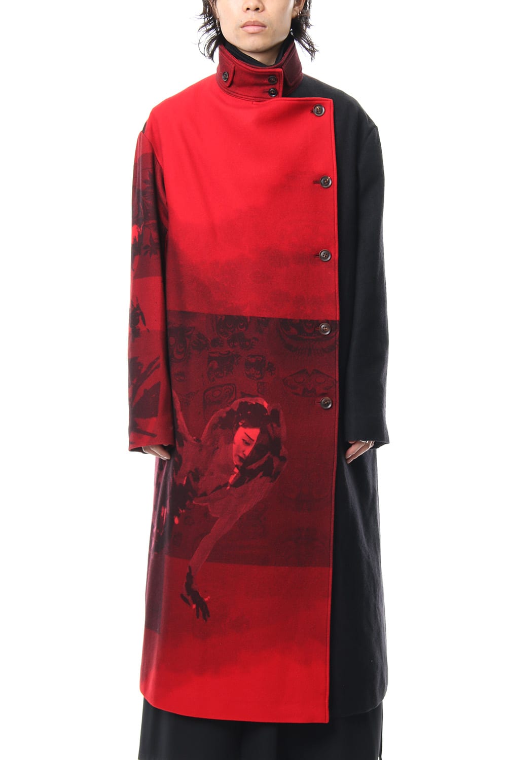 Red flannel right front dress coat