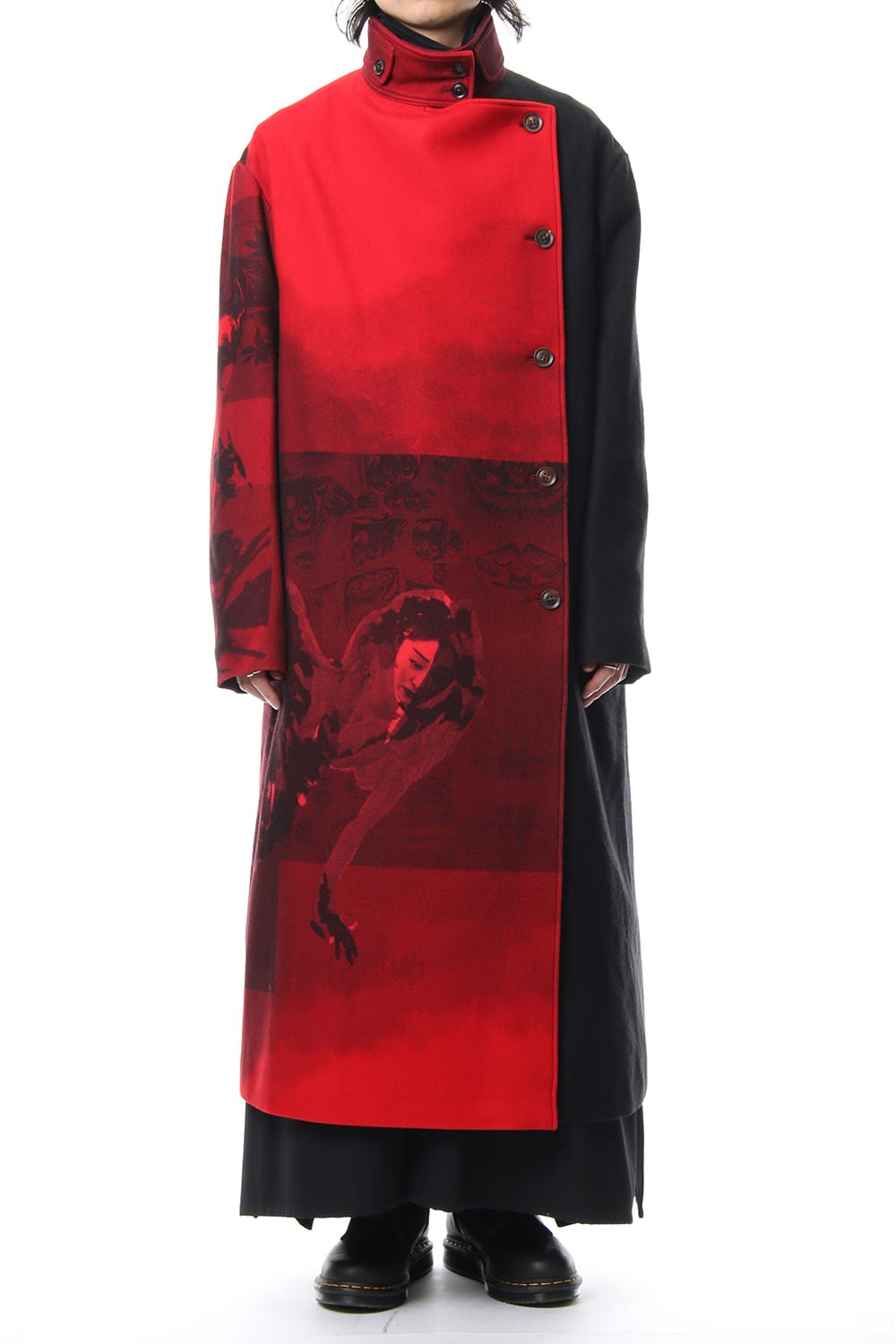 Red flannel right front dress coat