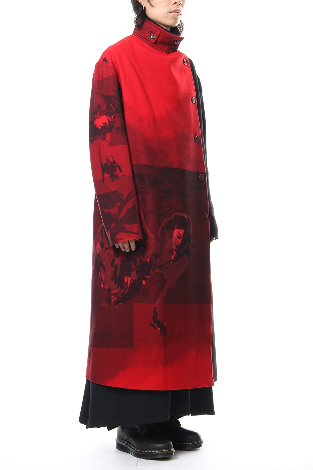 Red flannel right front dress coat