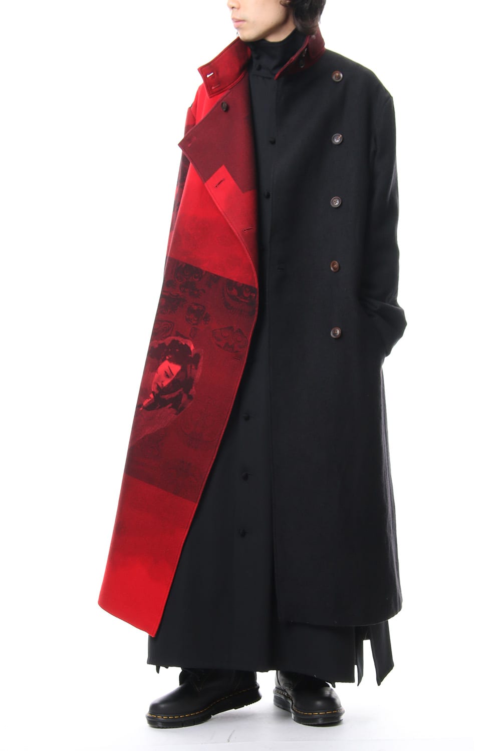 Red flannel right front dress coat