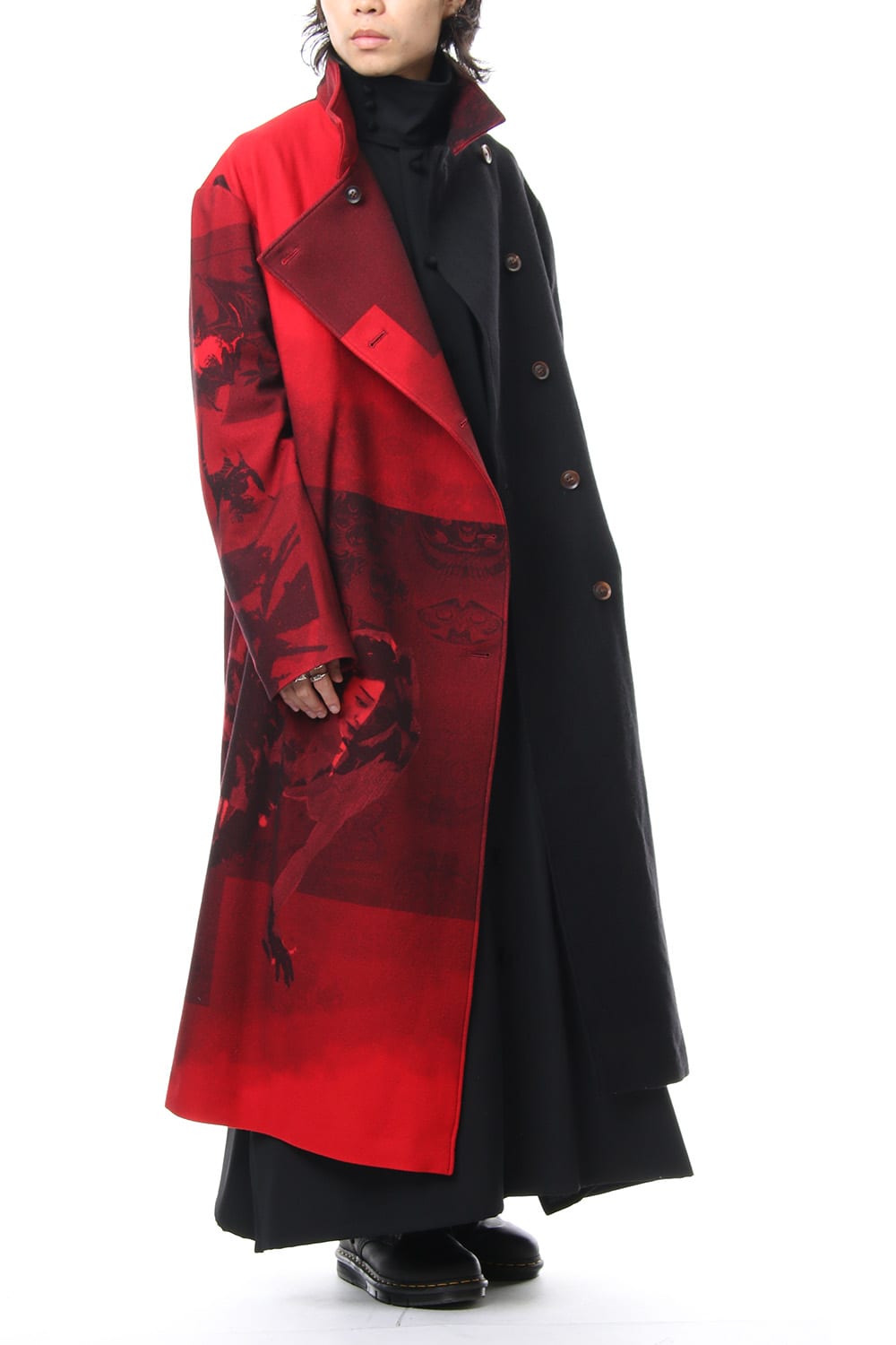 Red flannel right front dress coat