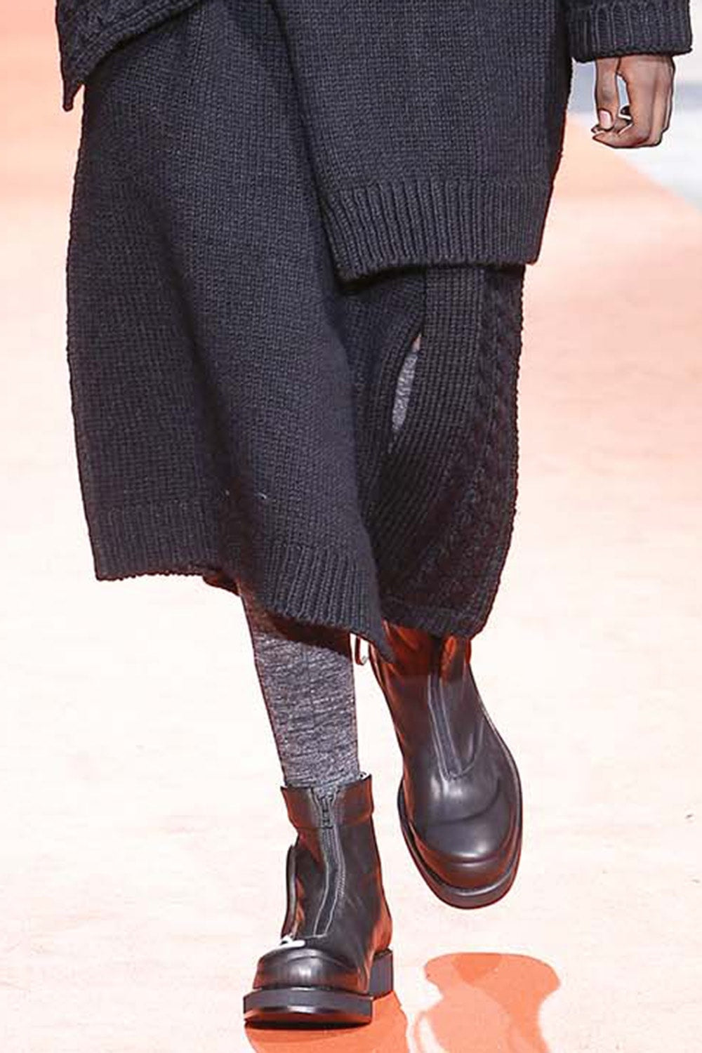 Front zipper sponge boots Smooth Soft Oil