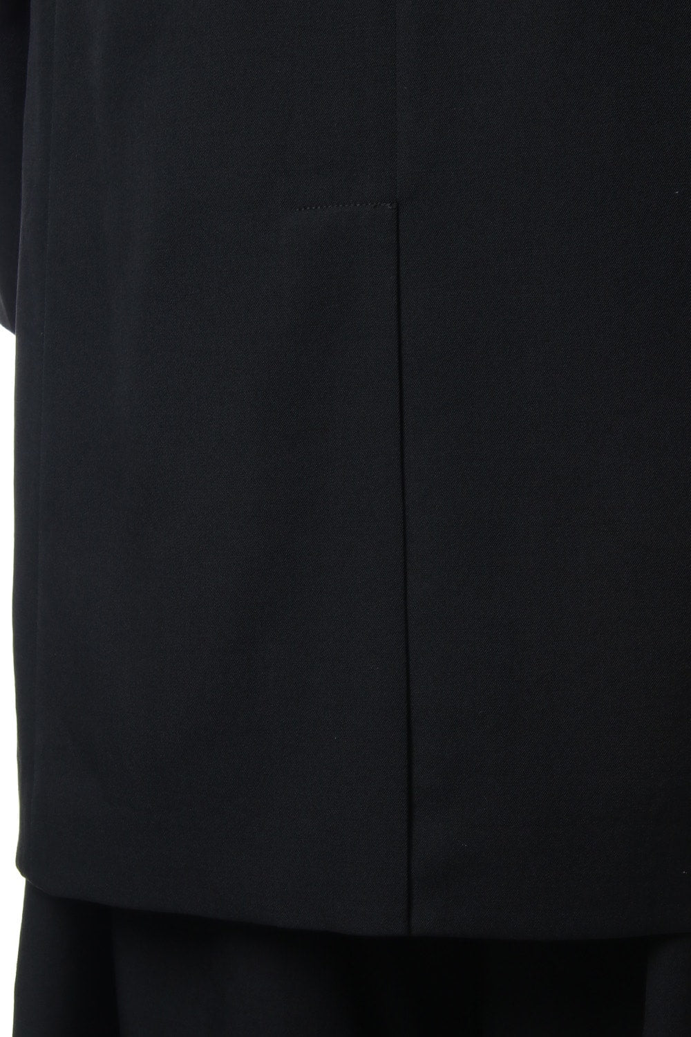 No Collar Jacket Wrinkled Gabardine