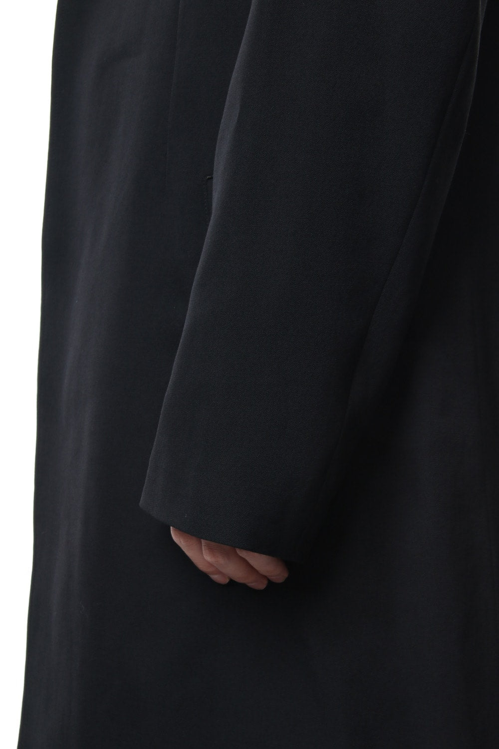 No Collar Jacket Wrinkled Gabardine