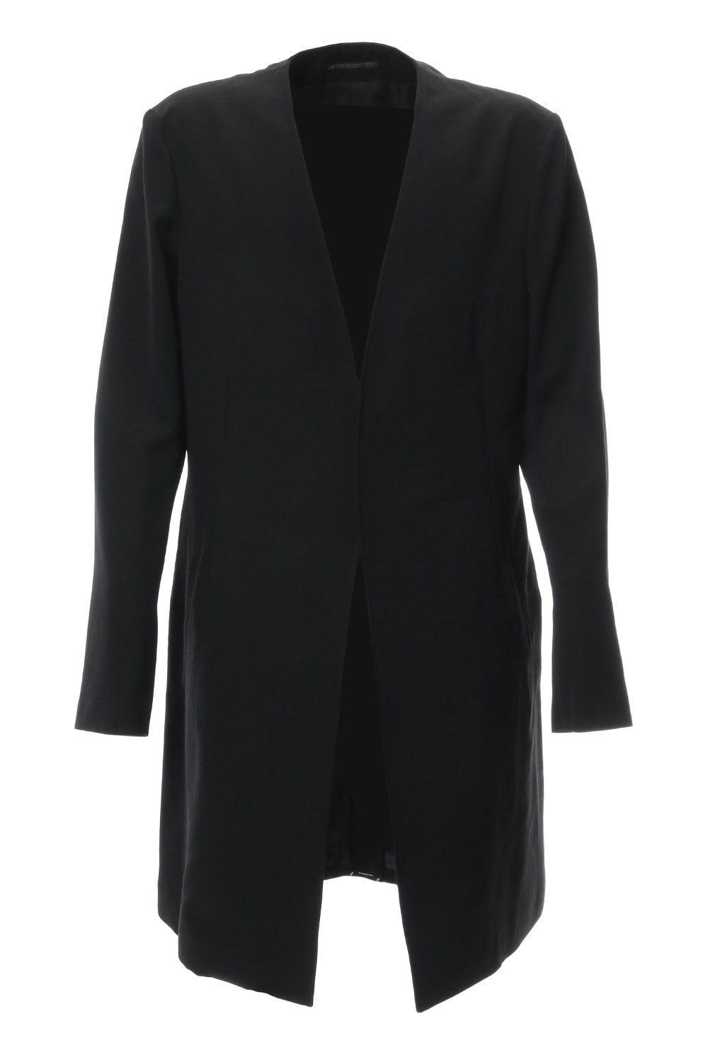 No Collar Jacket Wrinkled Gabardine