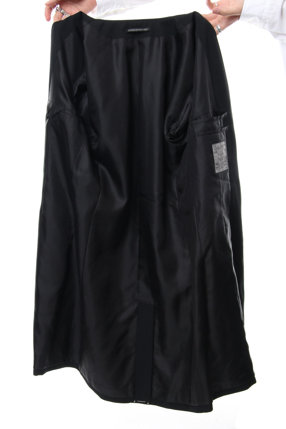 No Collar Jacket Wrinkled Gabardine