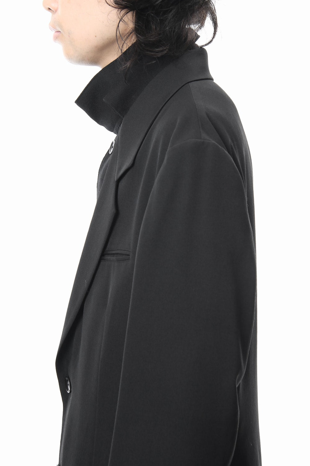 Long Jacket Wrinkled Gabardine