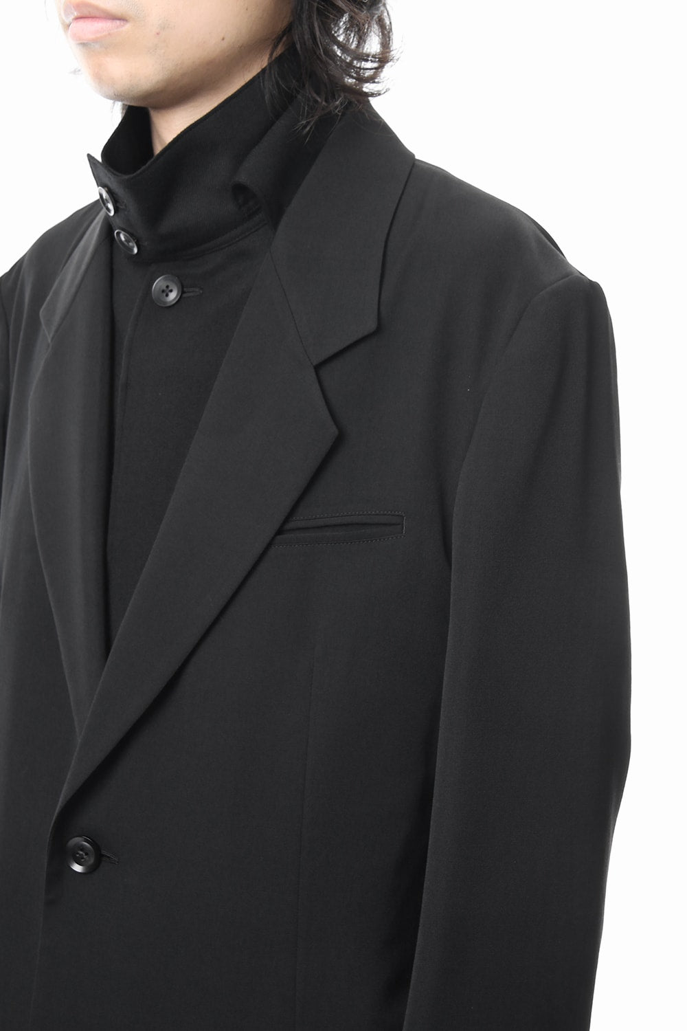 Long Jacket Wrinkled Gabardine