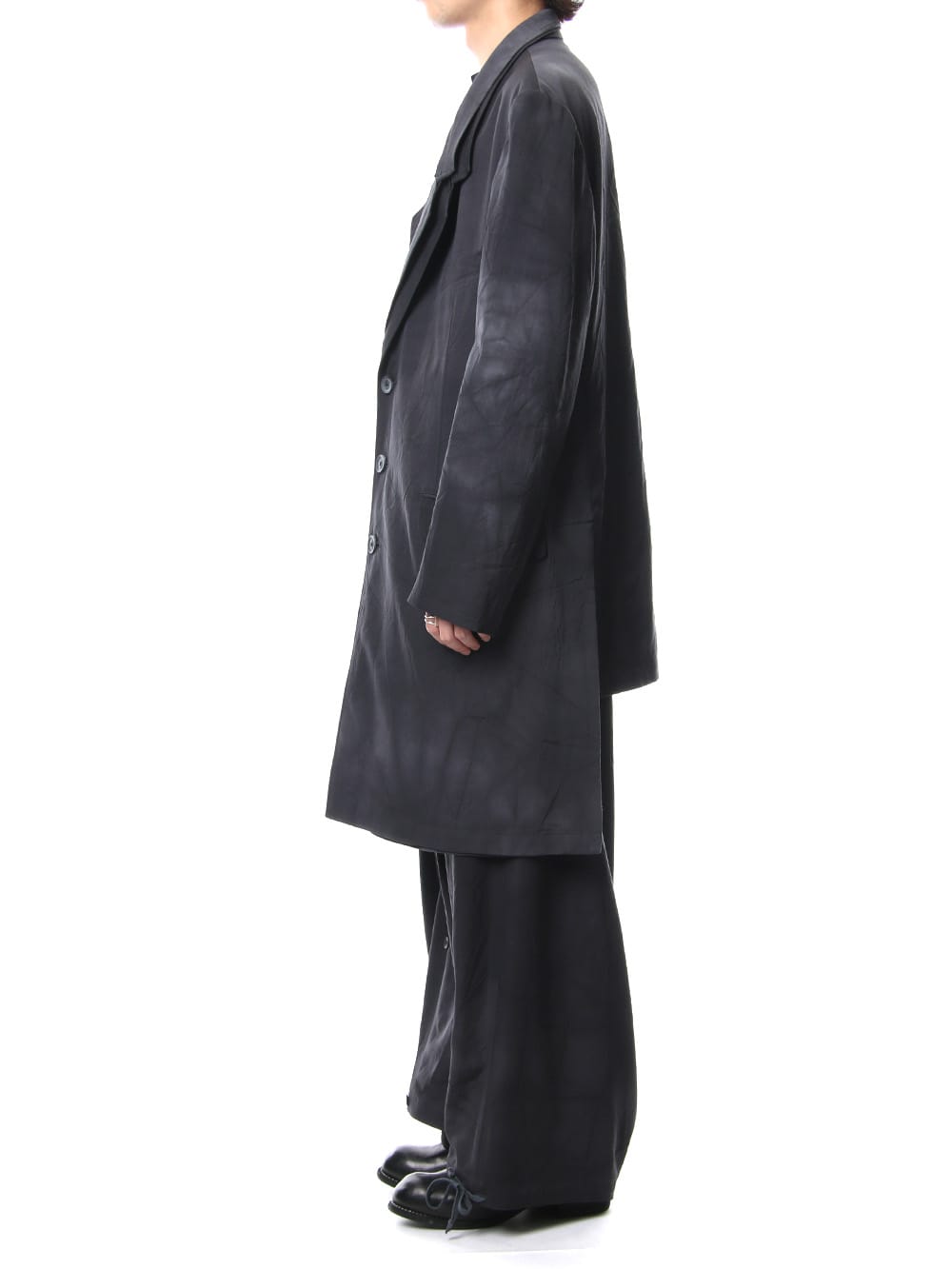 Sarouel Skirt Uneven Dyeing Wrinkled Gabardine 