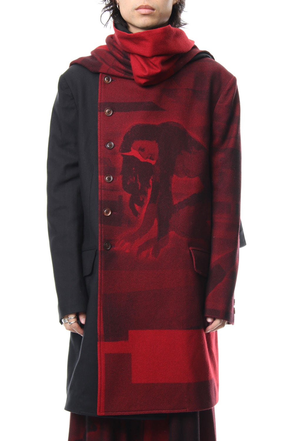 Red flannel scarf jacket