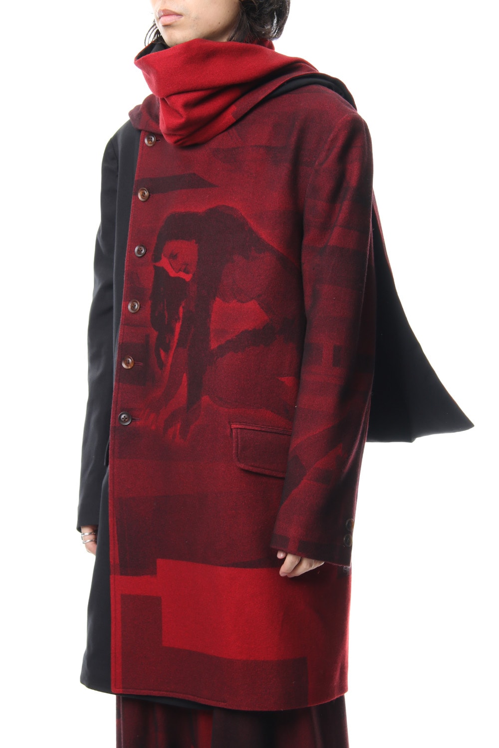 Red flannel scarf jacket