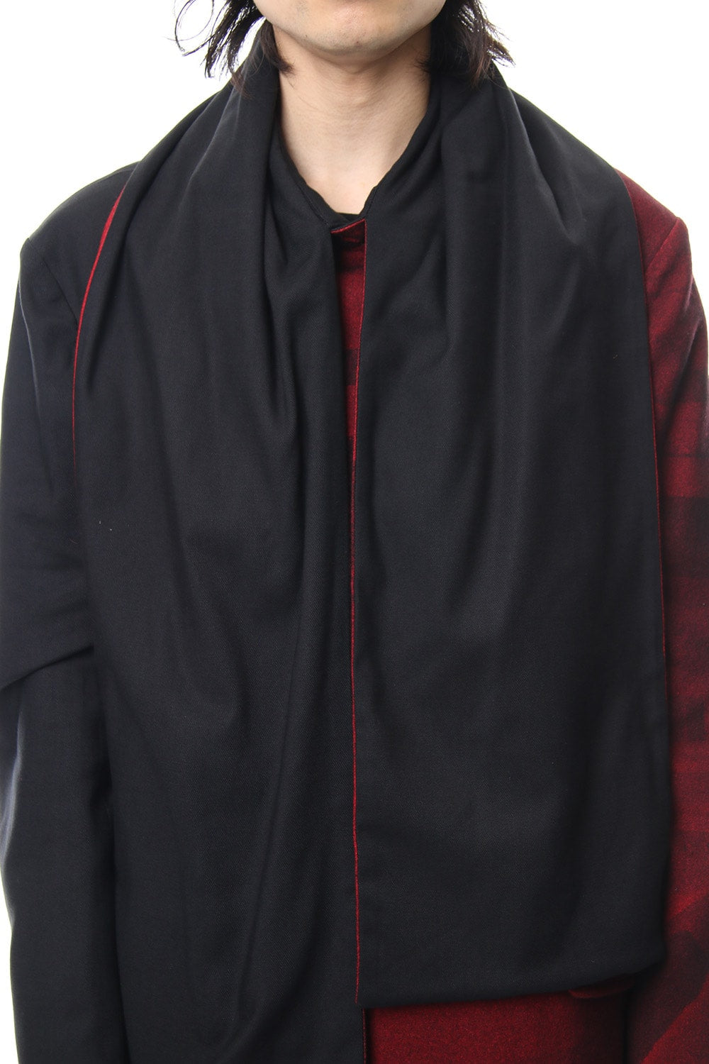 Red flannel scarf jacket