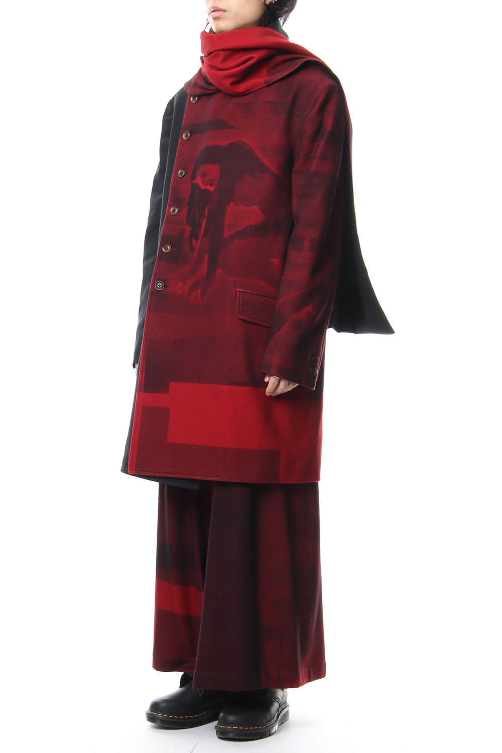 Red flannel scarf jacket