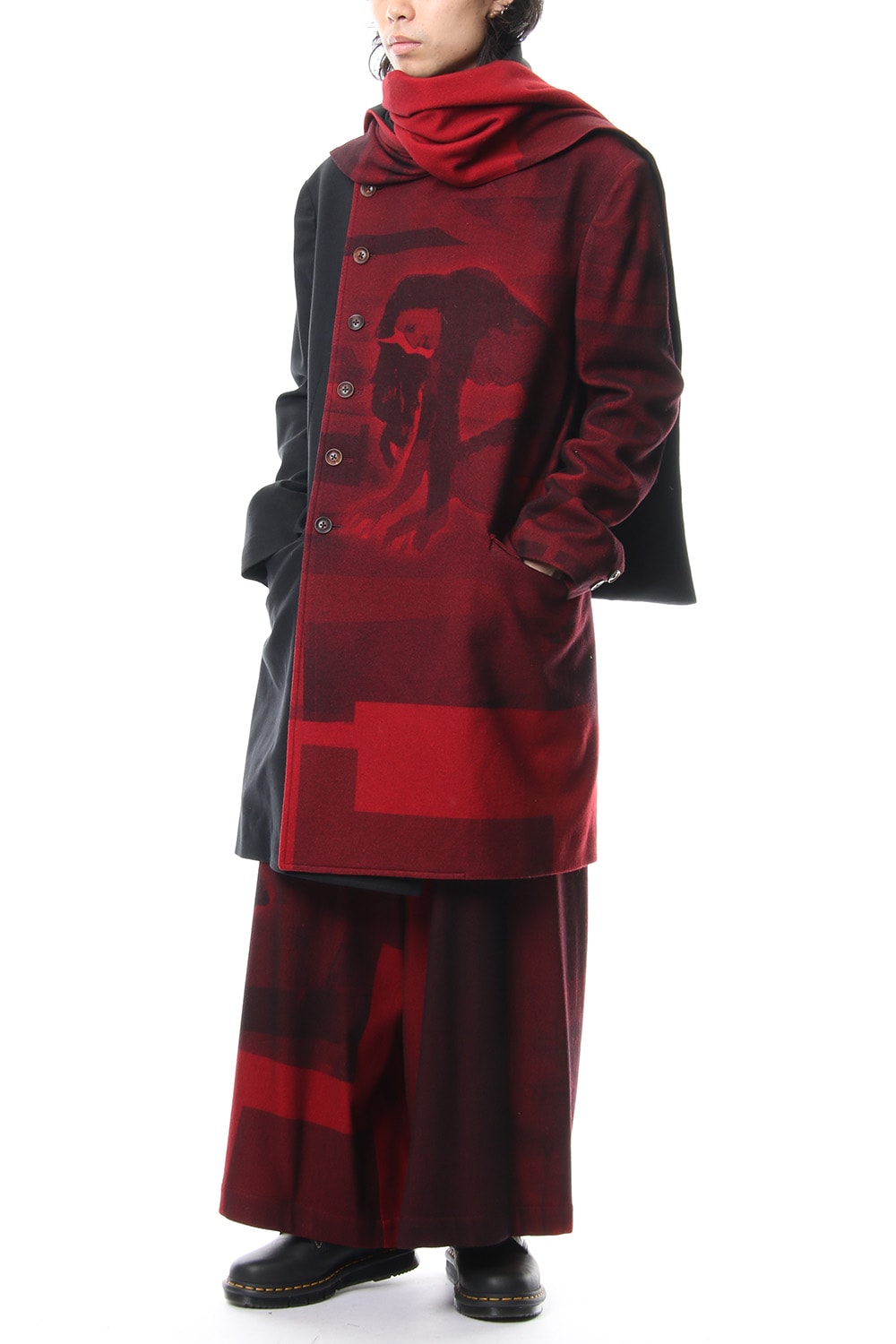 Red flannel scarf jacket