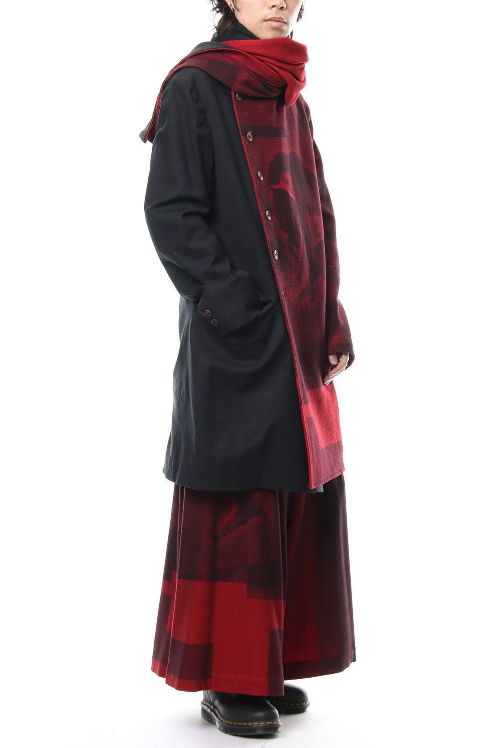 Red flannel scarf jacket